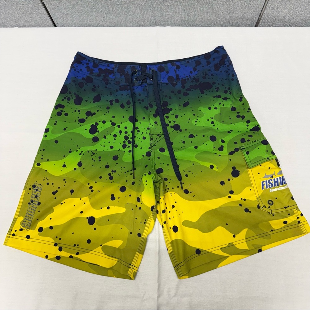 FISHWORKS
QuatroStretchTechnology Men's Swim Shorts - Blue, Green, Yellow